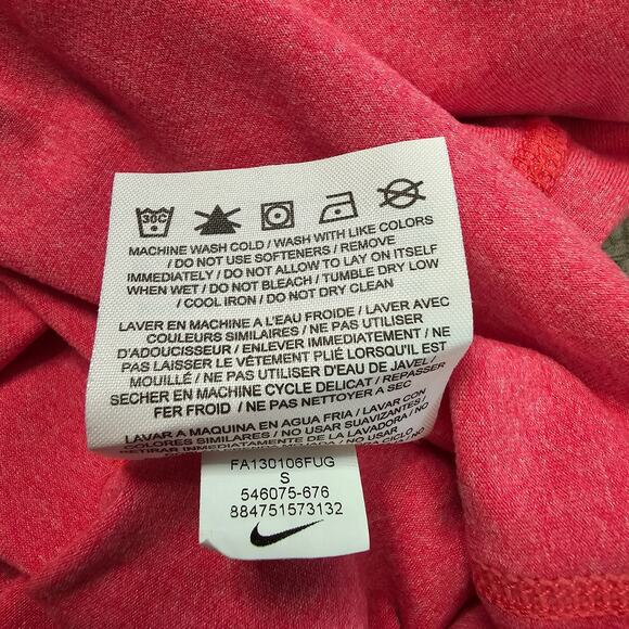 Nike Dri-Fit Pink Baseline Half Zip 3/4 Sleeve Tennis Shirt Womens Small Fitted - Picture 6 of 6